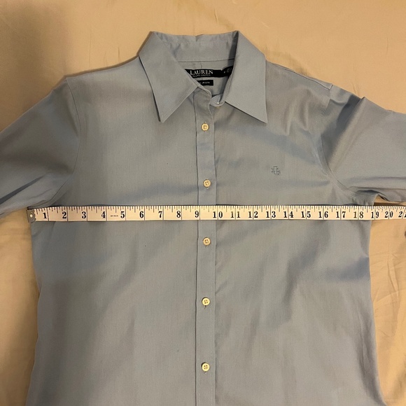 NWOT Ralph Lauren Non Iron Blue 100% Cotton Shirt/Blouse US M - Picture 10 of 11